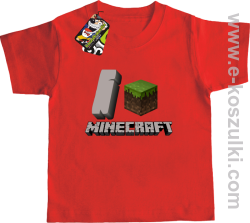 I love Minecraft - koszulka dziecięca czerwony