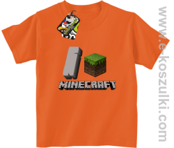 I love Minecraft - koszulka dziecięca pomarańczowy