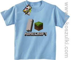 I love Minecraft - koszulka dziecięca błękitny