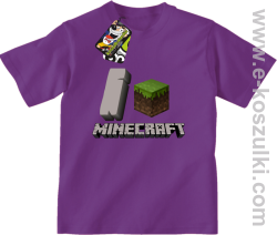 I love Minecraft - koszulka dziecięca fioletowy