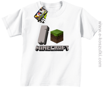 I love Minecraft - koszulka dziecięca biały