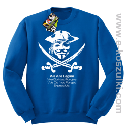 Anonymous We are Legion We Do Not Forget We Do Not Forgive Expect Us - bluza bez kaptura STANDARD niebieska