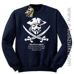 Anonymous We are Legion We Do Not Forget We Do Not Forgive Expect Us - bluza bez kaptura STANDARD granatowa