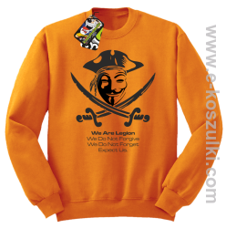 Anonymous We are Legion We Do Not Forget We Do Not Forgive Expect Us - bluza bez kaptura STANDARD pomarańczowa