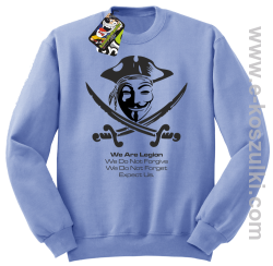 Anonymous We are Legion We Do Not Forget We Do Not Forgive Expect Us - bluza bez kaptura STANDARD błekitna
