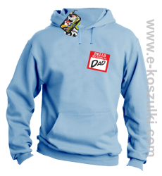 Hello my name is dad - bluza z kapturem błękitny