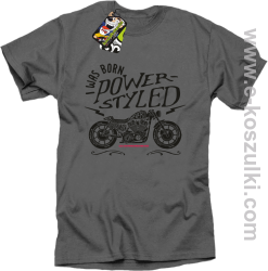 Motor I was born power styled - koszulka męska szara