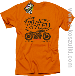 Motor I was born power styled - koszulka męska pomarańczowa