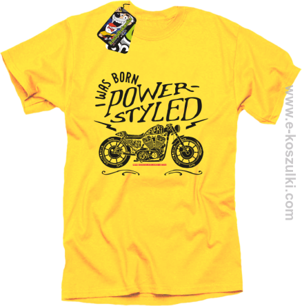 Motor I was born power styled - koszulka męska żółta