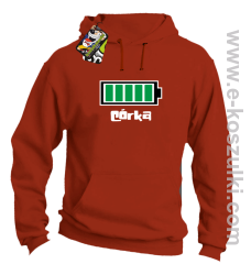 Córka Bateria 100% - bluza z kapturem czerwona