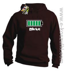 Córka Bateria 100% - bluza z kapturem brązowa