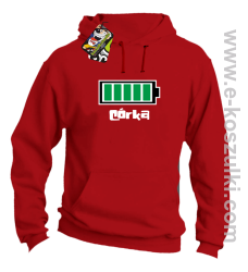 Córka Bateria 100% - bluza z kapturem czerwona