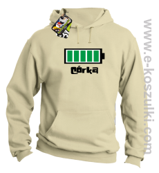 Córka Bateria 100% - bluza z kapturem beżowa