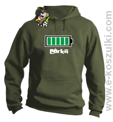 Córka Bateria 100% - bluza z kapturem khaki