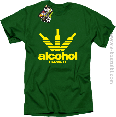 Alcohol i love it bottles - koszulka męska 