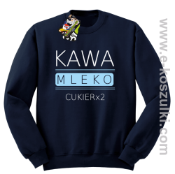 Kawa mleko cukier - bluza bez kaptura granatowa