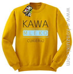 Kawa mleko cukier - bluza bez kaptura żółta