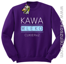 Kawa mleko cukier - bluza bez kaptura fioletowa