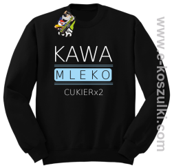 Kawa mleko cukier - bluza bez kaptura czarna