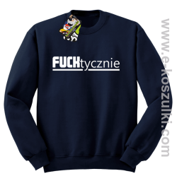 Fucktycznie - bluza bez kaptura granatowy