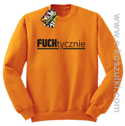 Fucktycznie - bluza bez kaptura pomarańczowy