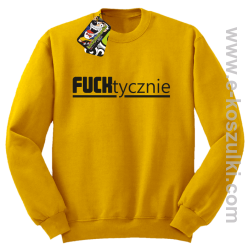 Fucktycznie - bluza bez kaptura ŻÓŁTY