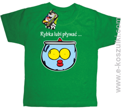 Rybka lubi pływać - koszulka dziecięca zielona