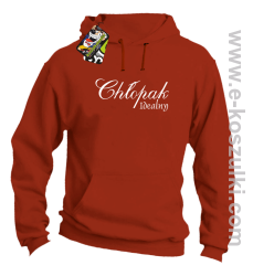 Chłopak idealny - bluza z kapturem pomarańczowy