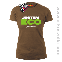 Jestem ECO - koszulka damska - brązowy