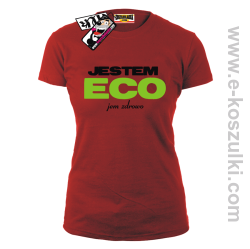 Jestem ECO - koszulka damska - czerwony