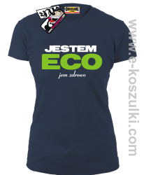Jestem ECO - koszulka damska - granatowy