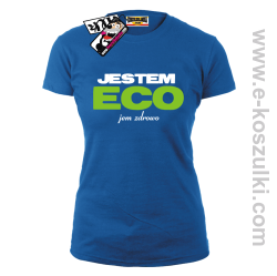 Jestem ECO - koszulka damska - niebieski