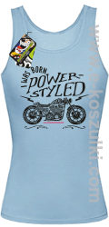 Motor I was born power styled - top damski błękitny