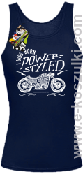 Motor I was born power styled - top damski granatowy