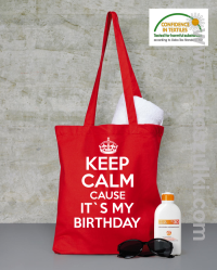 Keep Calm it`s my birthday - Eco torba czerwona