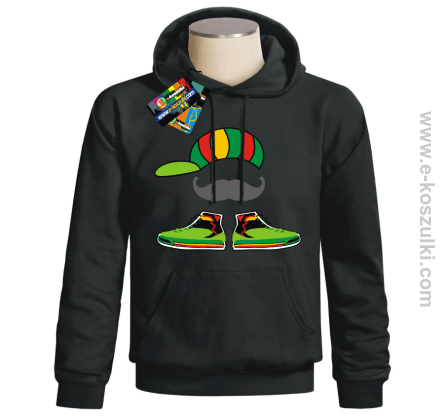 Wąsacz w butach i czapce rasta - bluza damski z nadrukiem