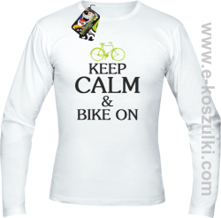 Keep Calm & Bike On - longsleeve męski biały