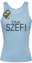 Tak szef ! - top damski błękitny
