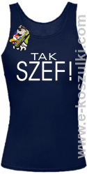 Tak szef ! - top damski granatowy