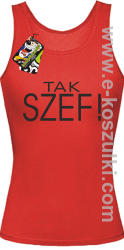 Tak szef ! - top damski czerwony