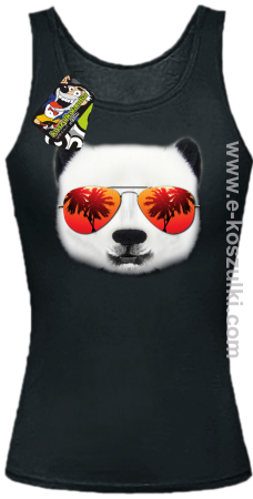 Pandzia frontface 3d Panda na wakacjach - top damski 