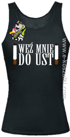 Weź mnie do ust - top damski czarny