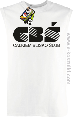 CBŚ - Całkiem Blisko Ślub - bezrękawnik męski biały