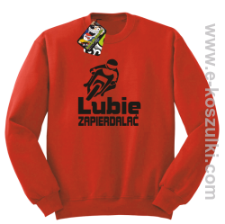 Lubie zapierdalać - bluza bez kaptura czerwony