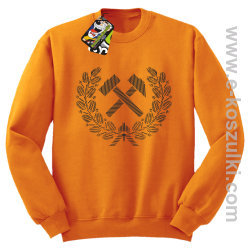 Pyrlik i żelazko Znak Górniczy herb górnictwa Logo - bluza bez kaptura STANDARD pomarańczowa