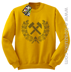 Pyrlik i żelazko Znak Górniczy herb górnictwa Logo - bluza bez kaptura STANDARD żółta
