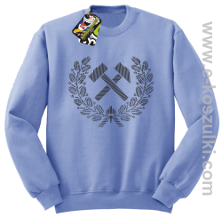 Pyrlik i żelazko Znak Górniczy herb górnictwa Logo - bluza bez kaptura STANDARD błękitna