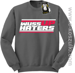 wuss up haters -bluza blogerska - szary