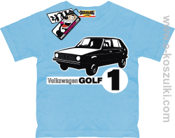 Volkswagen golf 1 koszulka dziecięca - błękitny