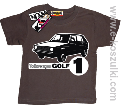 Volkswagen golf 1 koszulka dziecięca - brązowy